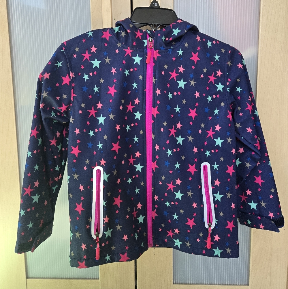 Grils Rain Jackets Lightweight Waterproof Hooded Raincoat Windbreaker for Kids